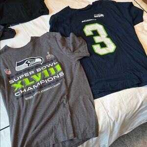 Seahawks Super Bowl Tee Set - Navy and Gray